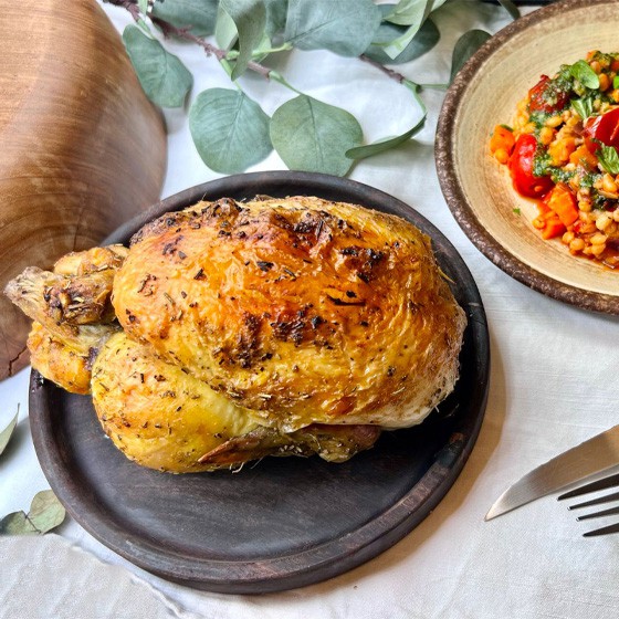 Italian Roast Chicken with Pearl Barley Risotto