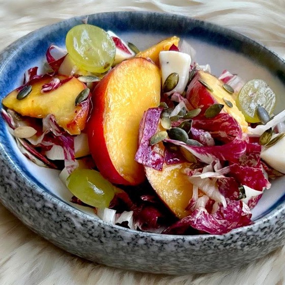 Italian Peach, Radicchio & Truffle Pecorino Summer Salad